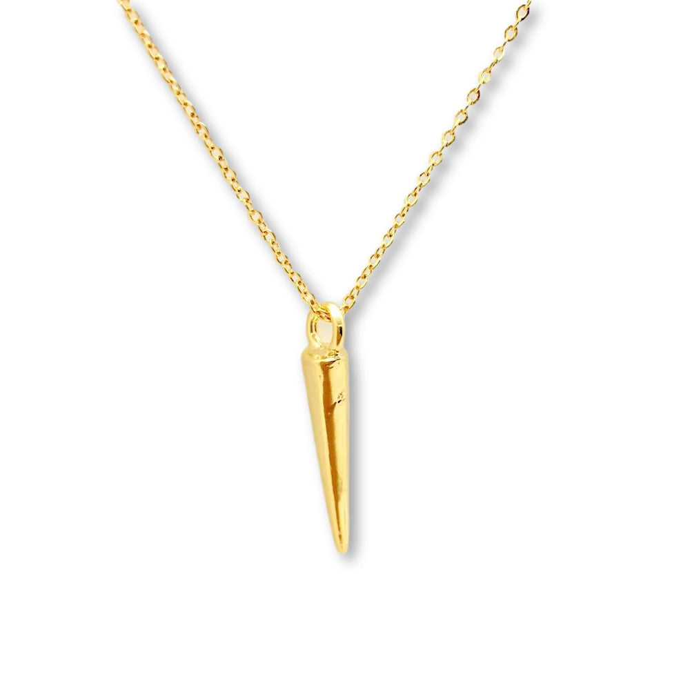 Gold Charm Necklace Vermeil Skinny Cone