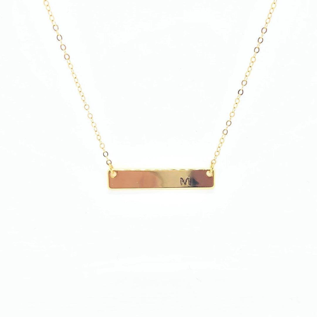 Gold Nameplate Bar Necklace - AR TodayCharm Jewelry Company