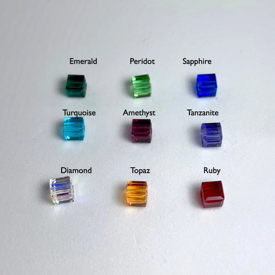 Rainbow Crystal Cube Bar Necklace Custom Color Jewelry, is an effortlessly gorgeous and minimalist necklace that will become a daily staple. P