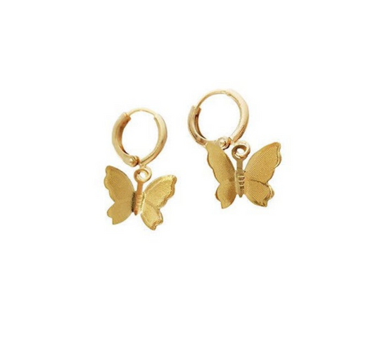 Gold Butterfly Huggy Hoop Earrings, our gold-plated Butterfly Huggy Hoop Earrings add a delicate, sparkling touch to any outfit. Their petite design 