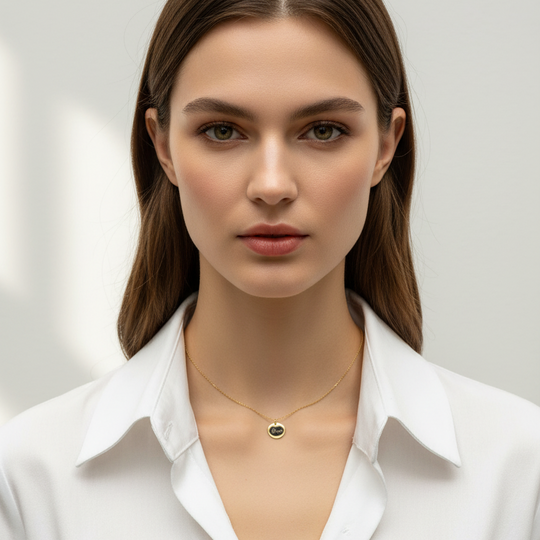 Gold Hand Stamped Love Necklace, our delicate gold disk necklace features a hand stamped "Love" message in simple script. Its minimalist design and 14K gold filled chain add a sweet, subtle touch making it a treasure to adore.
