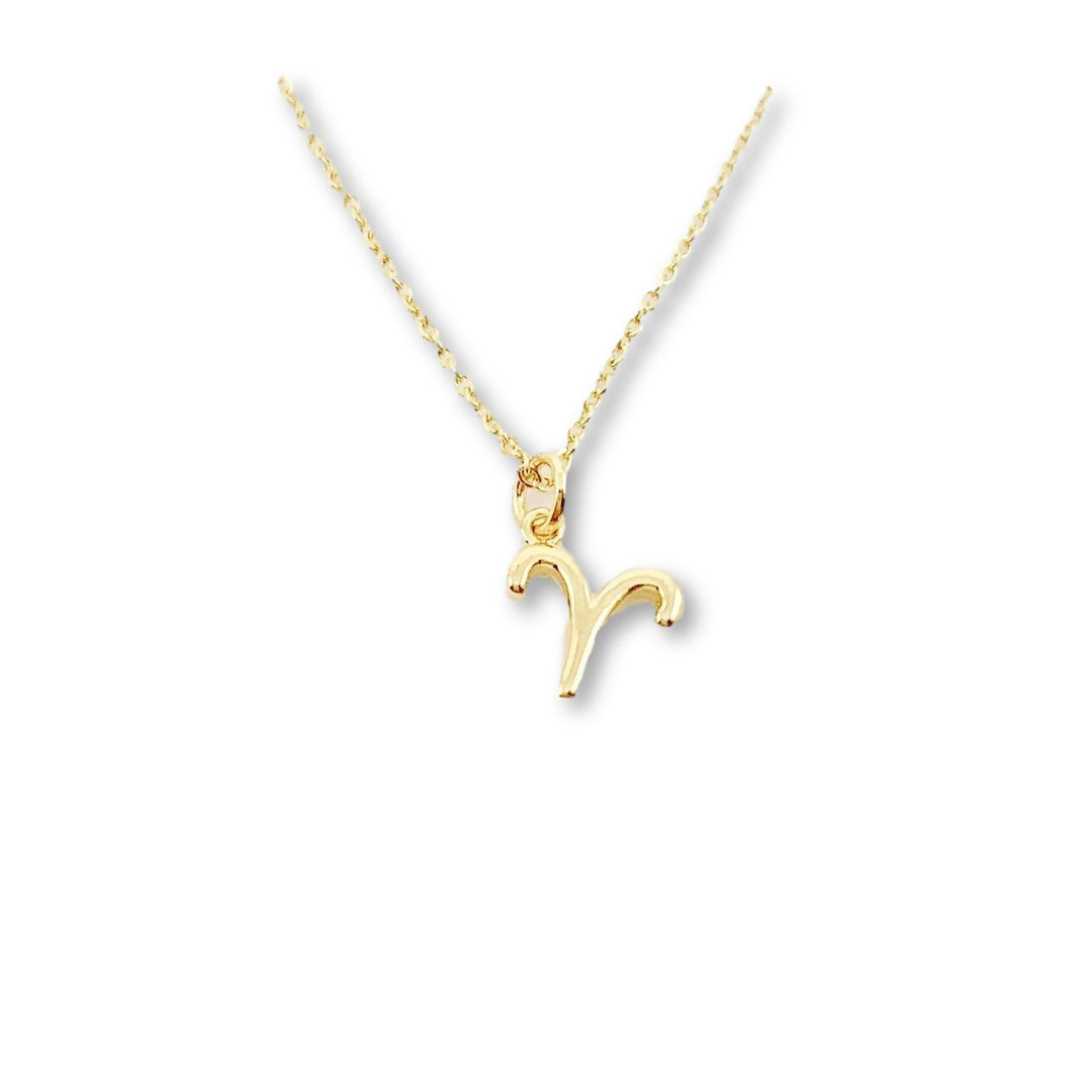 Aries Zodiac Symbol Gold Necklace, Celebrate your Aries spirit with this tiny zodiac symbol charm necklace, a petite 18K vermeil gold zodiac symbol charm