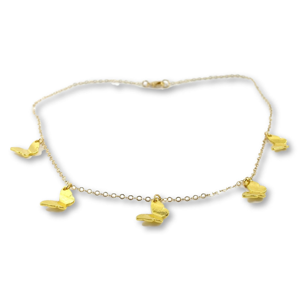 Gold Butterfly Choker Necklace