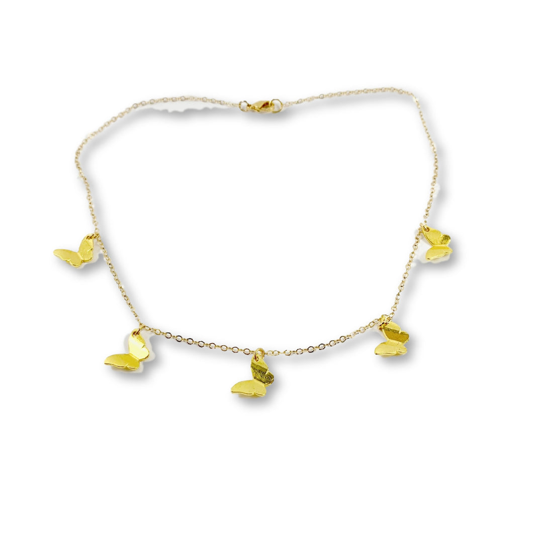 Gold Butterfly Choker Necklace