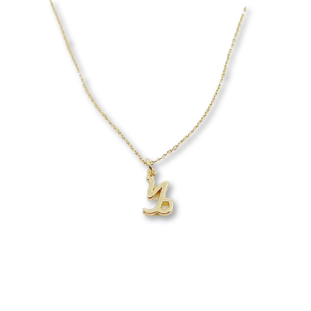 Capricorn Zodiac Symbol Gold Necklace, Celebrate your Capricorn spirit with this tiny zodiac symbol charm necklace, a petite 18K vermeil gold zodiac symbol