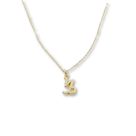 Capricorn Zodiac Symbol Gold Necklace, Celebrate your Capricorn spirit with this tiny zodiac symbol charm necklace, a petite 18K vermeil gold zodiac symbol