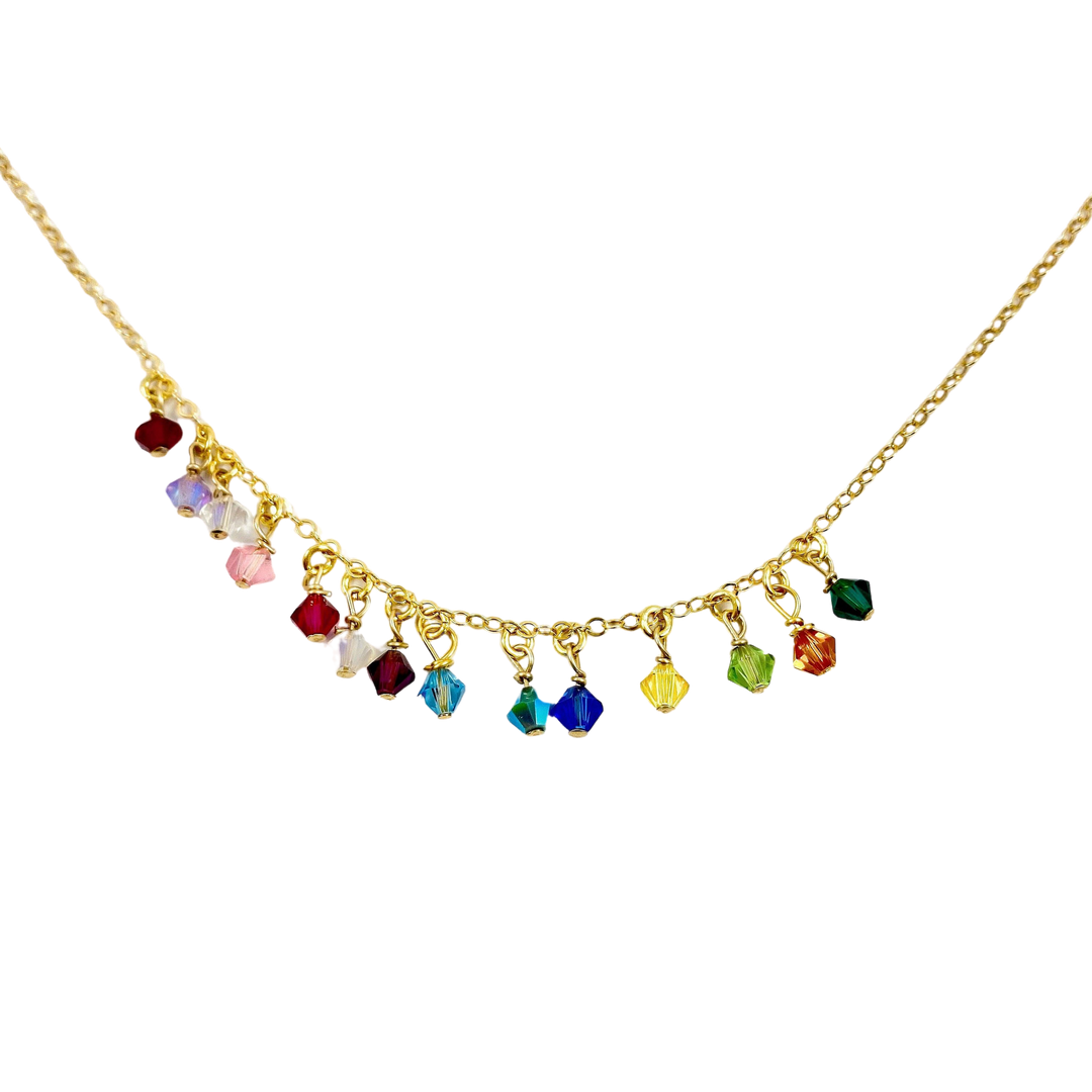 Rainbow Crystal Choker Necklace