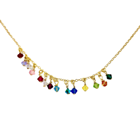 Rainbow Crystal Choker Necklace