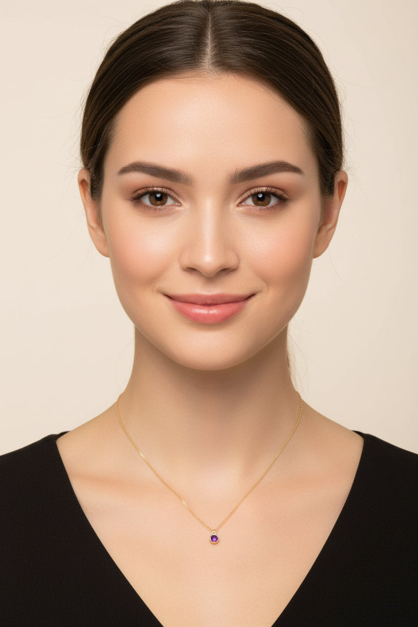 February Birthstone Necklace - AR TodayCharm Jewelry Company