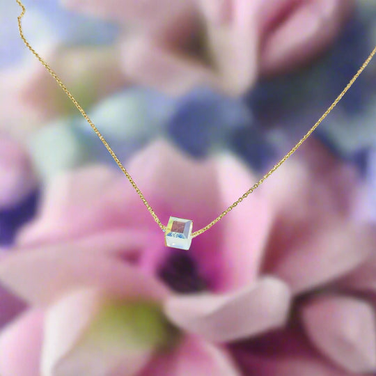 Clear Crystal Cube Necklace Charm Jewelry, is an effortlessly gorgeous and minimalist necklace that will become a daily staple. Personalize 