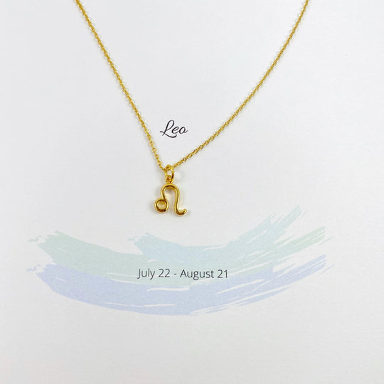 Leo Zodiac Symbol Gold Necklace, Celebrate your Leo spirit with this tiny zodiac symbol charm necklace, a petite 18K vermeil gold zodiac symbol 