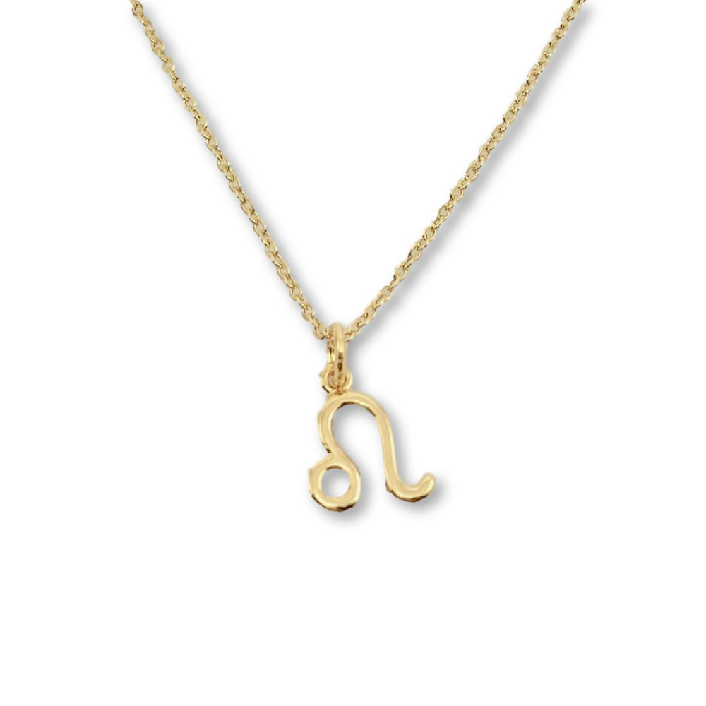Leo Zodiac Symbol Gold Necklace, Celebrate your Leo spirit with this tiny zodiac symbol charm necklace, a petite 18K vermeil gold zodiac symbol 