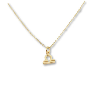 Libra Zodiac Symbol Gold Necklace