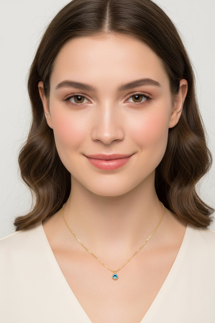 March Birthstone Necklace - AR TodayCharm Jewelry Company