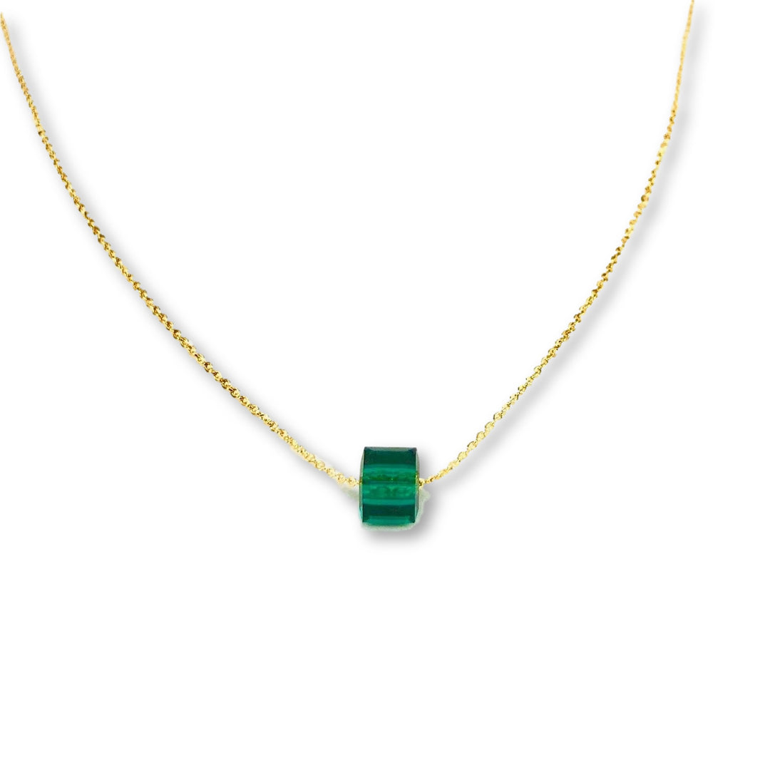 Emerald Green Crystal Cube Necklace Charm Jewelry, is an effortlessly gorgeous and minimalist necklace that will become a daily staple.
