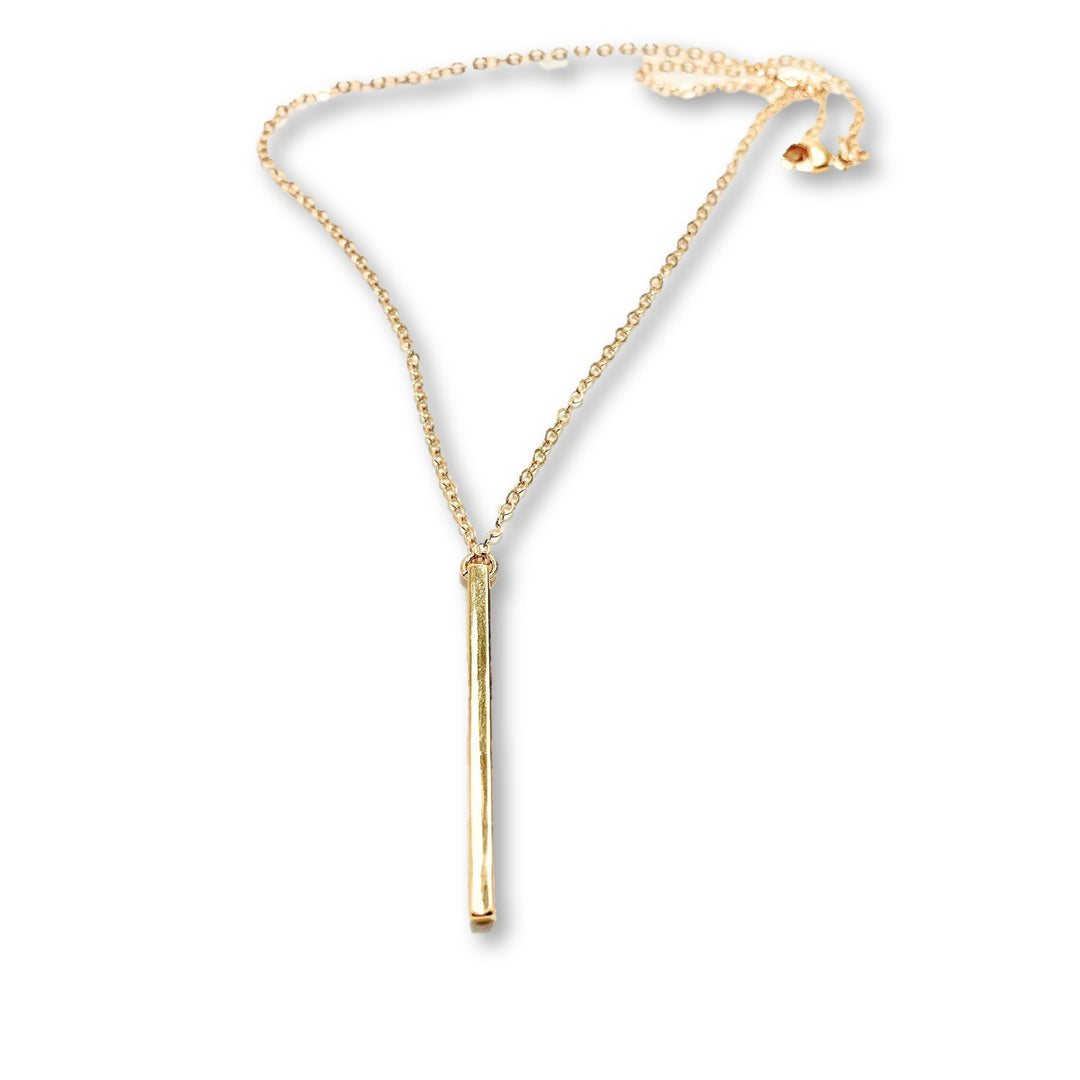 14K Gold Vertical Long Bar Charm Necklace, our Long Bar gold necklace has a slim vertical bar on 14k gold-filled chain, offering a simple minimalist accessory,