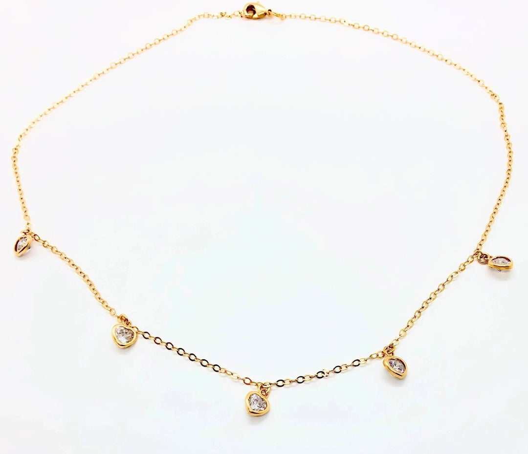 Cubic Zirconia Heart Necklace 