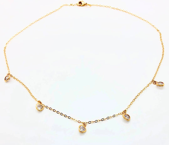 Cubic Zirconia Heart Necklace 
