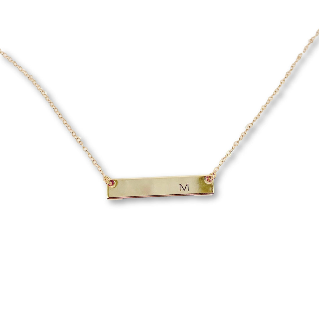 Gold Nameplate Bar Necklace - AR TodayCharm Jewelry Company