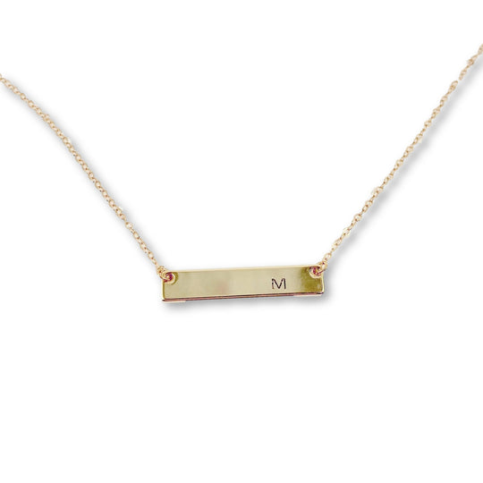 Gold Nameplate Bar Necklace - AR TodayCharm Jewelry Company