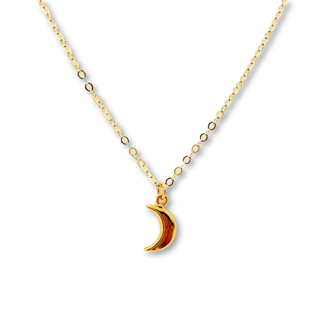 Gold Crescent Moon Necklace - AR TodayCharm Jewelry Company