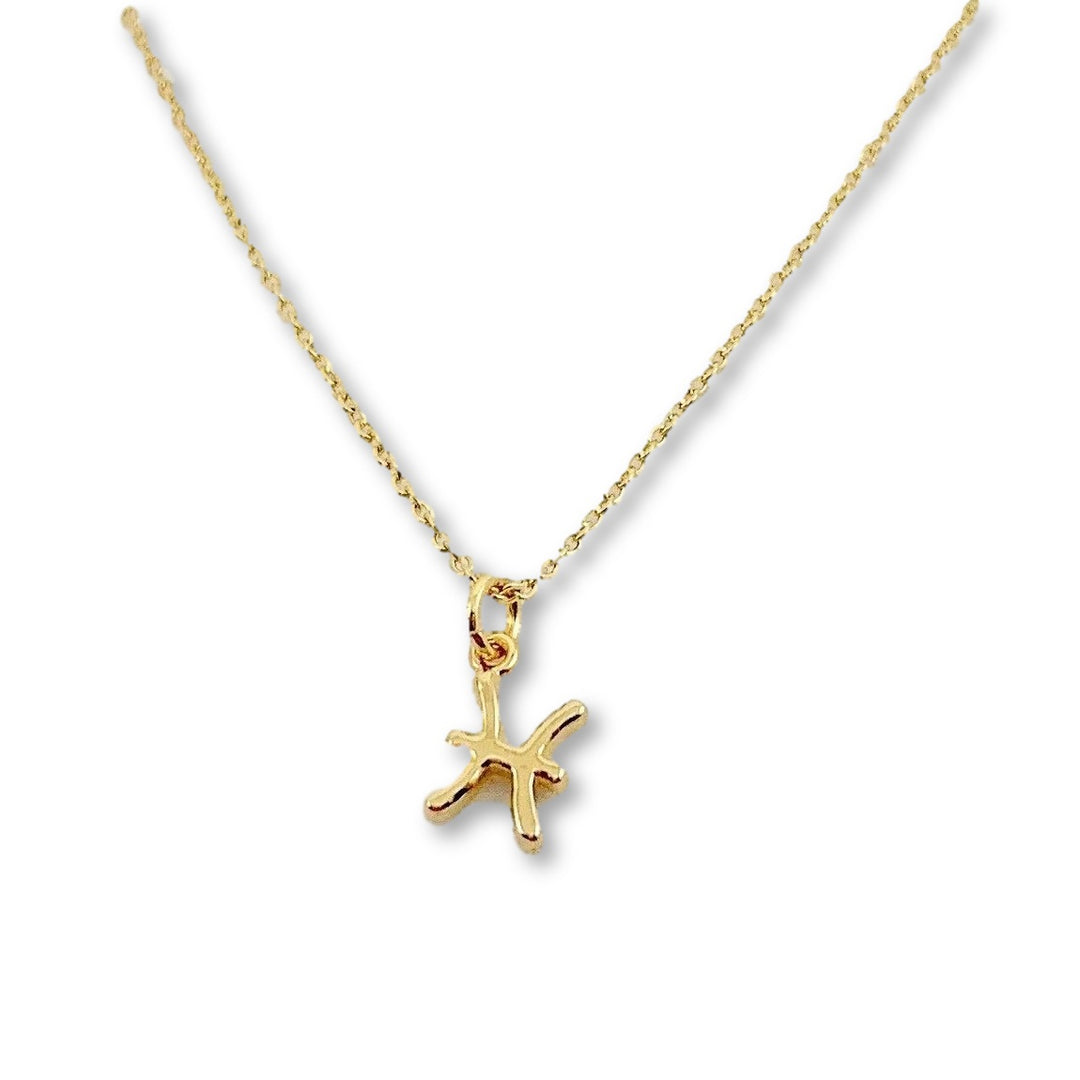 pisces zodiac symbol gold necklace, Celebrate your Pisces spirit with this tiny zodiac symbol charm necklace, a petite 18K vermeil gold zodiac symbol charm on a dainty 14K gold-filled chain,