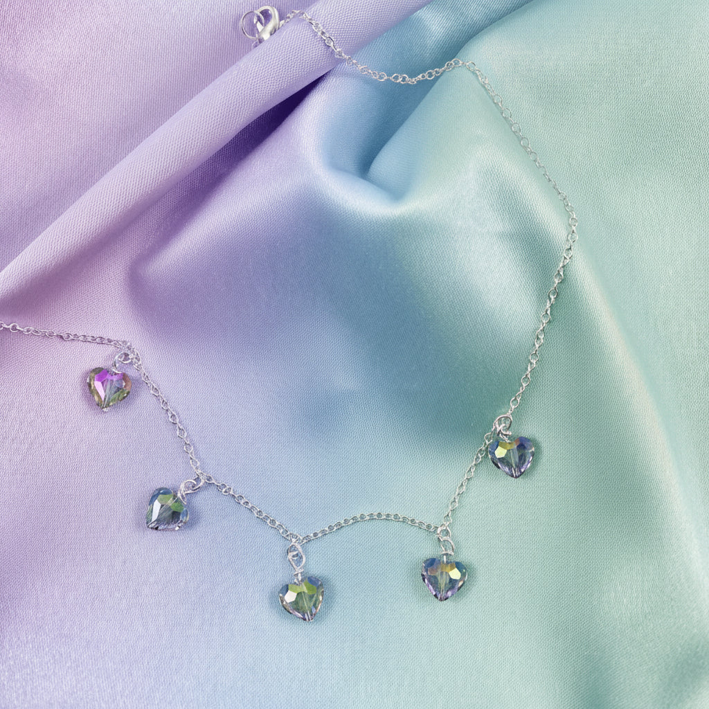 Iridescent Crystal Heart Necklace
