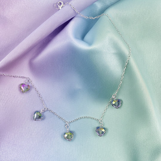 Iridescent Crystal Heart Necklace