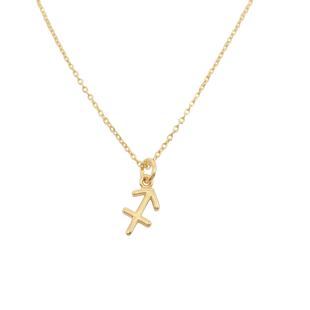 Sagittarius Zodiac Symbol Gold Necklace, Celebrate your Sagittarius spirit with this tiny zodiac symbol charm necklace, a petite 18K vermeil gold zodiac symbol