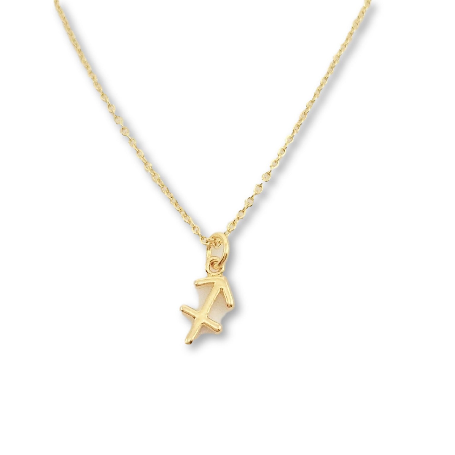 Sagittarius Zodiac Symbol Gold Necklace, Celebrate your Sagittarius spirit with this tiny zodiac symbol charm necklace, a petite 18K vermeil gold zodiac symbol