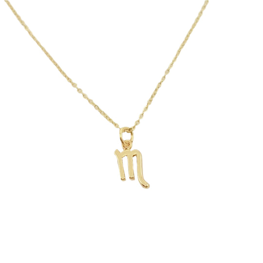 Scorpio Zodiac Symbol Gold Necklace, Celebrate your Scorpio spirit with this tiny zodiac symbol charm necklace, a petite 18K vermeil gold zodiac symbol