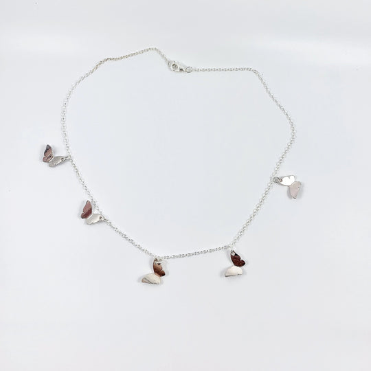 Silver Butterfly Choker Necklace