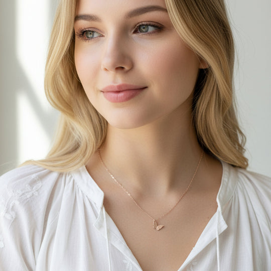 Sterling Silver Butterfly Charm Necklace