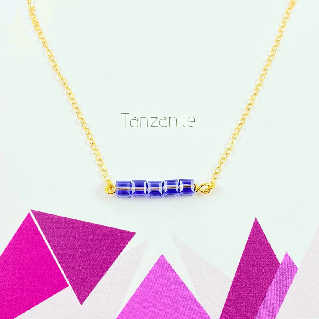 Purple Crystal Cube Bar Necklace Charm Jewelry, is an effortlessly gorgeous and minimalist necklace that will become a daily staple. Personalize it as 