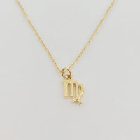 Virgo Zodiac Symbol Gold Necklace